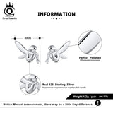 Sterling Silver Stud Earrings Fairy Pattern Romantic Silver Party Jewelry
