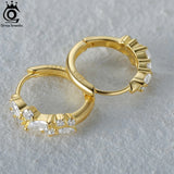 925 Silver Zircon Hoop Earrings Wedding Ear Jewelry