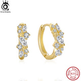925 Silver Zircon Hoop Earrings Wedding Ear Jewelry