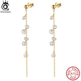 Personality Branch Tassel Earrings Natural Pearl GPE08