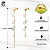 Personality Branch Tassel Earrings Natural Pearl GPE08