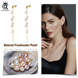 Personality Branch Tassel Earrings Natural Pearl GPE08