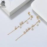 Personality Branch Tassel Earrings Natural Pearl GPE08