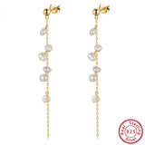 Personality Branch Tassel Earrings Natural Pearl GPE08