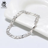 Punk 925 Sterling Silver Bracelet 5mm Diamond-Cut Chain Bracelet Women Men
