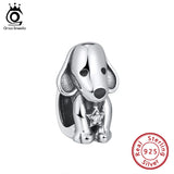 Puppy Dog 925 Sterling Silver Beads Charms for Bracelet Pendant