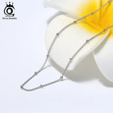 925 Silver Side Chain Small Ball Length Chain Women Jewelry SC22