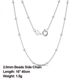 925 Silver Side Chain Small Ball Length Chain Women Jewelry SC22