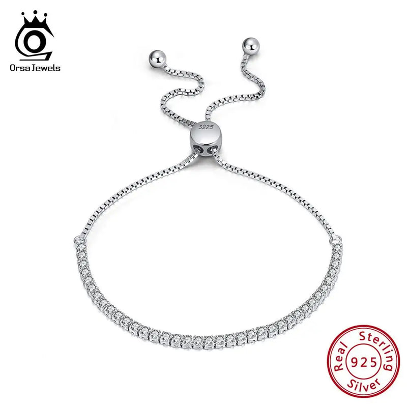 925 Sterling Silver Girls Bracelet, Colorful Cubic Zircon Silver Chain