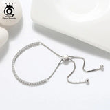 925 Sterling Silver Girls Bracelet, Colorful Cubic Zircon Silver Chain