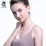 925 Silver Pendant Necklace Women Clear Zircon Circle Party Gift SN175