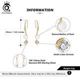 925 Silver Drop Earring Mother of Pearl Women Accessories SE334