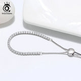 925 Silver Adjustable Tennis Bracelet CZ Jewelry
