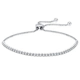 925 Silver Adjustable Tennis Bracelet CZ Jewelry