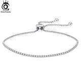 925 Silver Adjustable Tennis Bracelet CZ Jewelry
