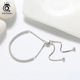 925 Silver Adjustable Tennis Bracelet CZ Jewelry