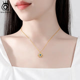 925 Silver Crystal Pendant Snowflake Necklace Christmas Gift