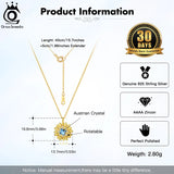 925 Silver Crystal Pendant Snowflake Necklace Christmas Gift