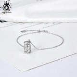 925 Silver Hollow Bishing Bottle Charm Bracelet for Women