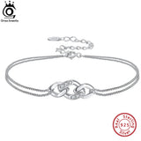 925 Silver Cuban Chain Bracelet with Zirconia for Women