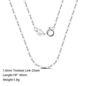 Real Silver 925 Necklace Chain Initial Link 16-24 Inches