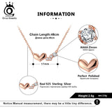 Sterling 925 Silver Necklace with Heart Shape Zircon Pendant