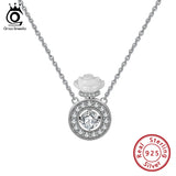 Romantic Perfume Bottle 925 Silver Pendant Women Necklaces Jewelry