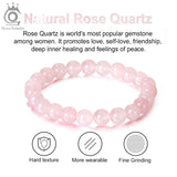 Rose Quartz Beads Bracelet Bangle Natural Stone Healing Jewelry GMB22