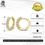 925 Silver Cuff Earrings Huggie Stud Hoop 14K Plated Small for Women