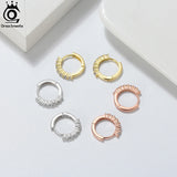 925 Silver Cuff Earrings Huggie Stud Hoop 14K Plated Small for Women