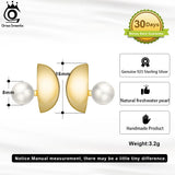 Sterling Silver Cultured Pearl Ear Studs for Women