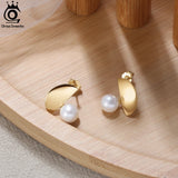 Sterling Silver Cultured Pearl Ear Studs for Women