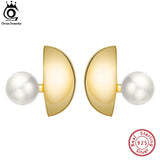 Sterling Silver Cultured Pearl Ear Studs for Women