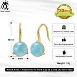 Aquamarine Gemstone Dangle Earrings 925 Silver Party Jewelry