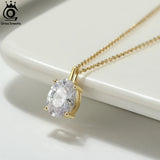 Zirconia Pendant 925 Silver Women Necklace Birthday Gift