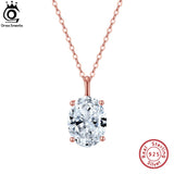 Zirconia Pendant 925 Silver Women Necklace Birthday Gift