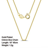 0.6mm Box Chain Necklace 925 Silver 18''Long Jewelry Gift OSC07
