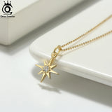 Sterling Silver Snowflake Necklace with Cubic Zirconia Pendant