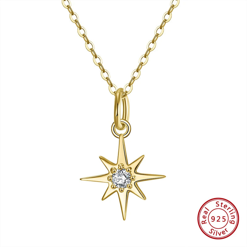 Sterling Silver Snowflake Necklace with Cubic Zirconia Pendant