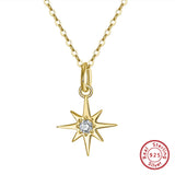 Sterling Silver Snowflake Necklace with Cubic Zirconia Pendant