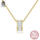 925 Zircon Pendant Necklace Sterling Silver