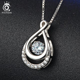 925 Silver Women Necklaces Double Infinity Pendants with Crystal