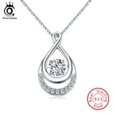 925 Silver Women Necklaces Double Infinity Pendants with Crystal