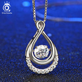 925 Silver Women Necklaces Double Infinity Pendants with Crystal