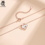 925 Silver Clover Pendant Necklace Shell Zirconia Chain Women Girls Jewelry