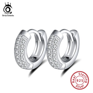 925 Sterling Silver Hoop Earrings Small Circle Female Wedding Jewelry