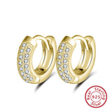 925 Sterling Silver Hoop Earrings Small Circle Female Wedding Jewelry