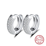 925 Sterling Silver Hoop Earrings Small Circle Female Wedding Jewelry