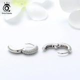 925 Sterling Silver Hoop Earrings Small Circle Female Wedding Jewelry