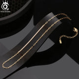 925 Silver Paperclip Link Chain CZ Necklace for Women SC63